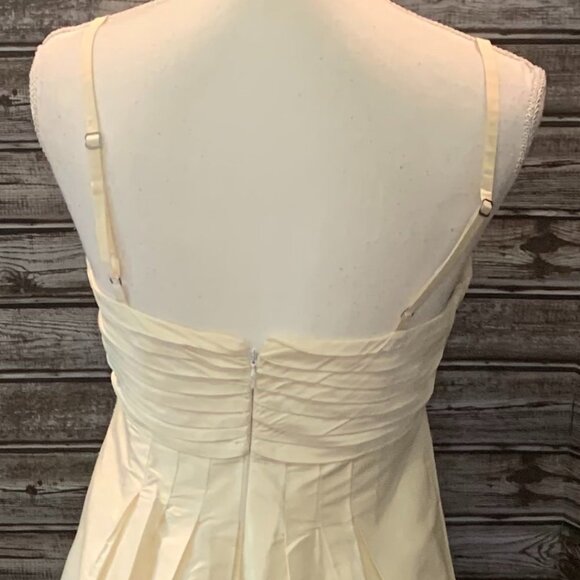 BCBGMAXAZRIA Pleated Bust A-Line Silk Beaded Embroidered Mini Dress - Picture 6 of 8